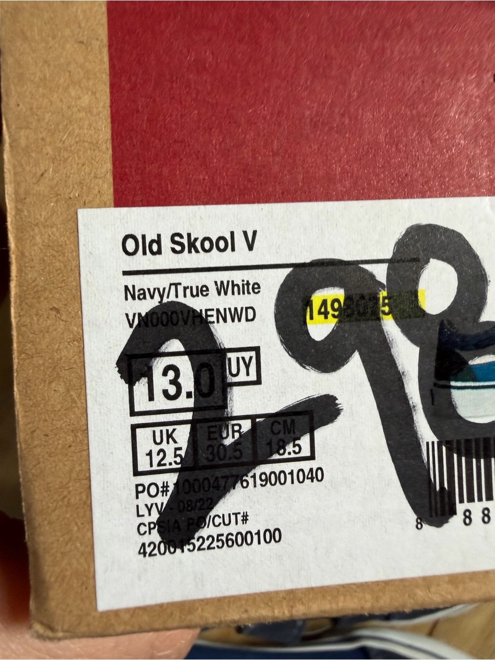 Vans Kids Navy and White Velcro Old Skool Sneakers - Picture 6 of 7
